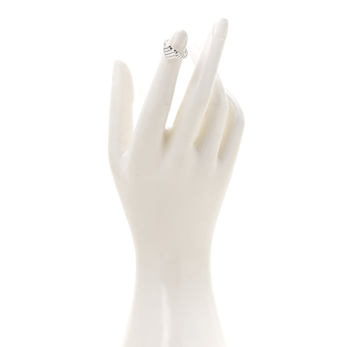 Sterling Silver 9mm Sculpted Cable Heart Pinky Ring 44 3