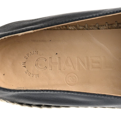 Chanel Lambskin Women's CC Espadrilles 39 Black