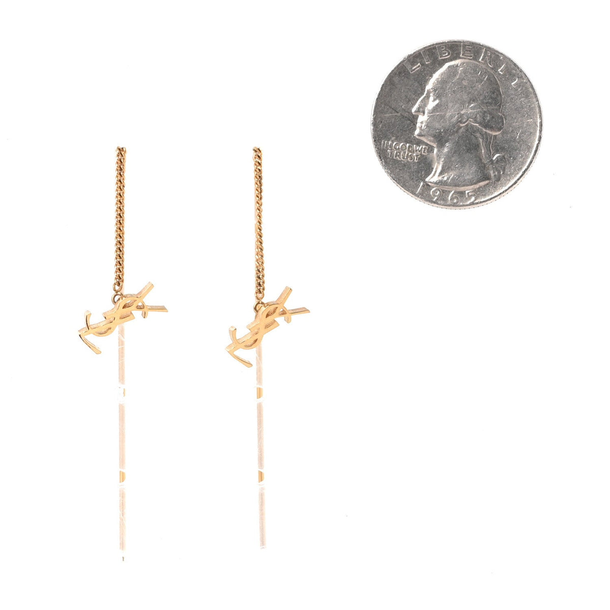 Saint LaurentMetal Opyum Threader Earrings Gold