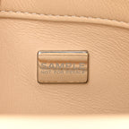 Chanel Lambskin Quilted Metal Enamel Top Handle Flap Beige
