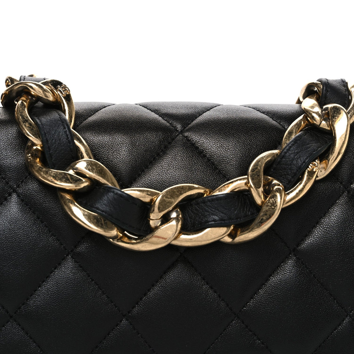 Large Quilted Lambskin Flap Shoulder Bag