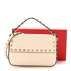 Valentino Garavani Grainy Calfskin Rockstud Crossbody Pouch Light Ivory