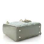 Christian Dior Patent Cannage Mini Lady Dior Grey Stone