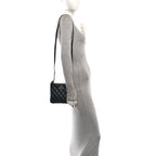 Chanel Lambskin Quilted Uniform Crossbody Bag Black