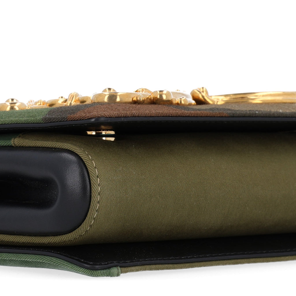 Dolce & Gabbana Cotton Camouflage Patchwork DG Girls Shoulder Bag Multicolor
