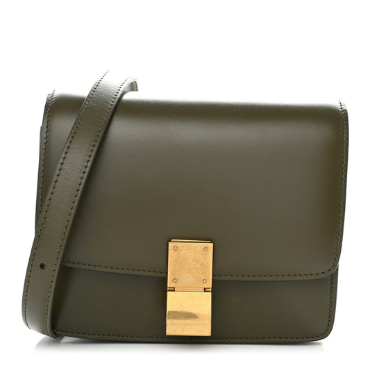 Small Calfskin Flap Shoulder Bag - Green