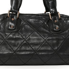 Chanel Lambskin Cloudy Bundle Bowler Bag Black