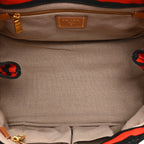 Prada Canapa Striped Tote Arancio
