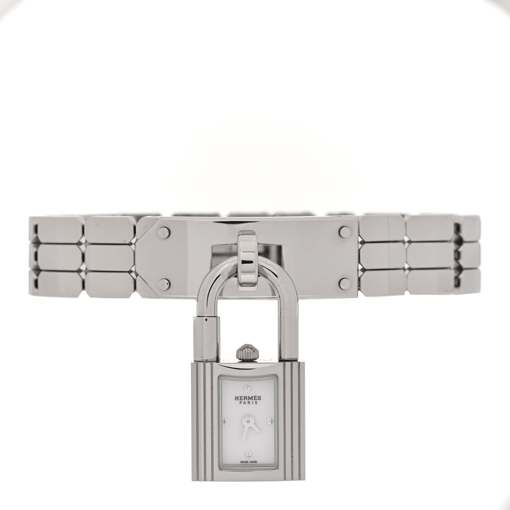 Hermes Stainless Steel 16mm Kelly Quartz Watch White