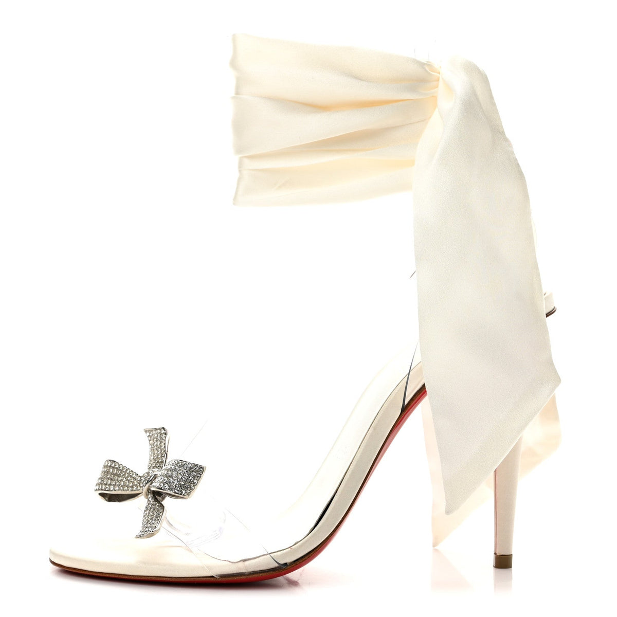 Satin Crystal Pvc Astrinodo Sandals Ivory