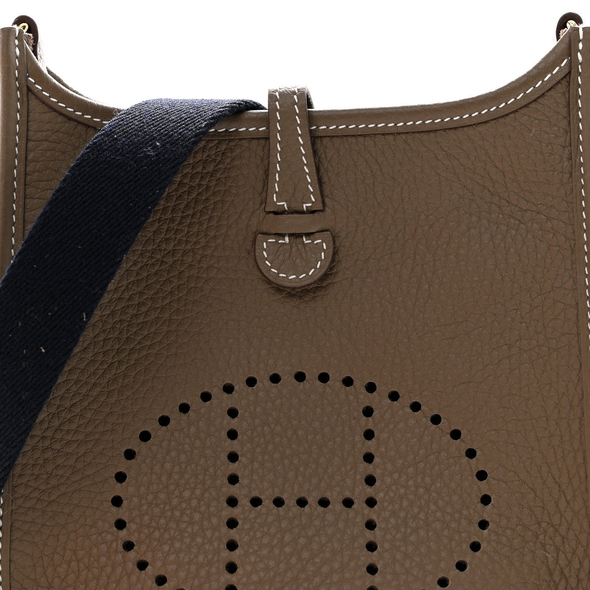Hermes Taurillon Clemence Amazone Evelyne TPM Etoupe Bleu Indigo