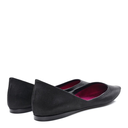 Saint Laurent Suede Women's Raso Regale Ballerina Flats 37 Nero