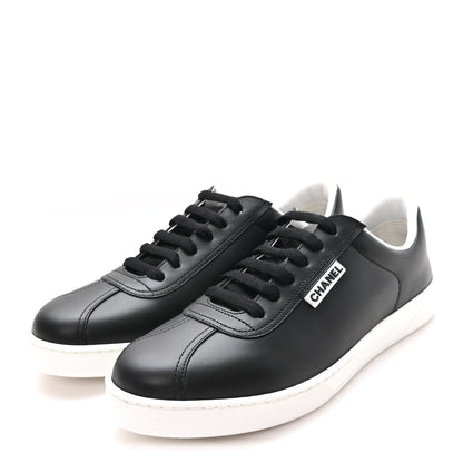 Chanel Calfskin Women's CC Sneakers 39.5 Black