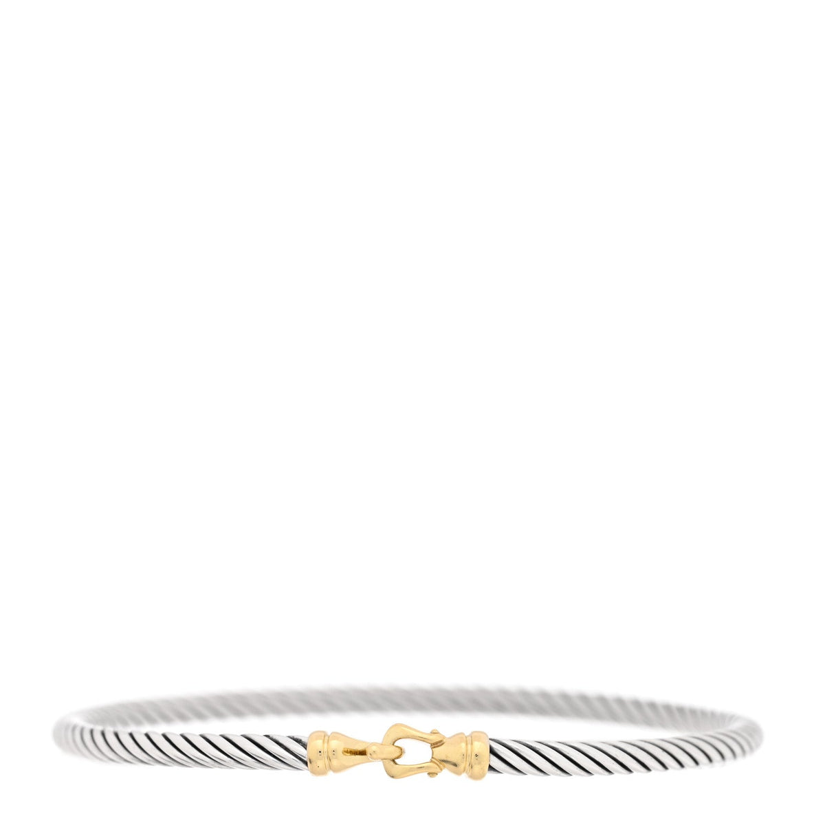 Sterling Silver 18k Yellow Gold 3mm Cable Buckle Bracelet