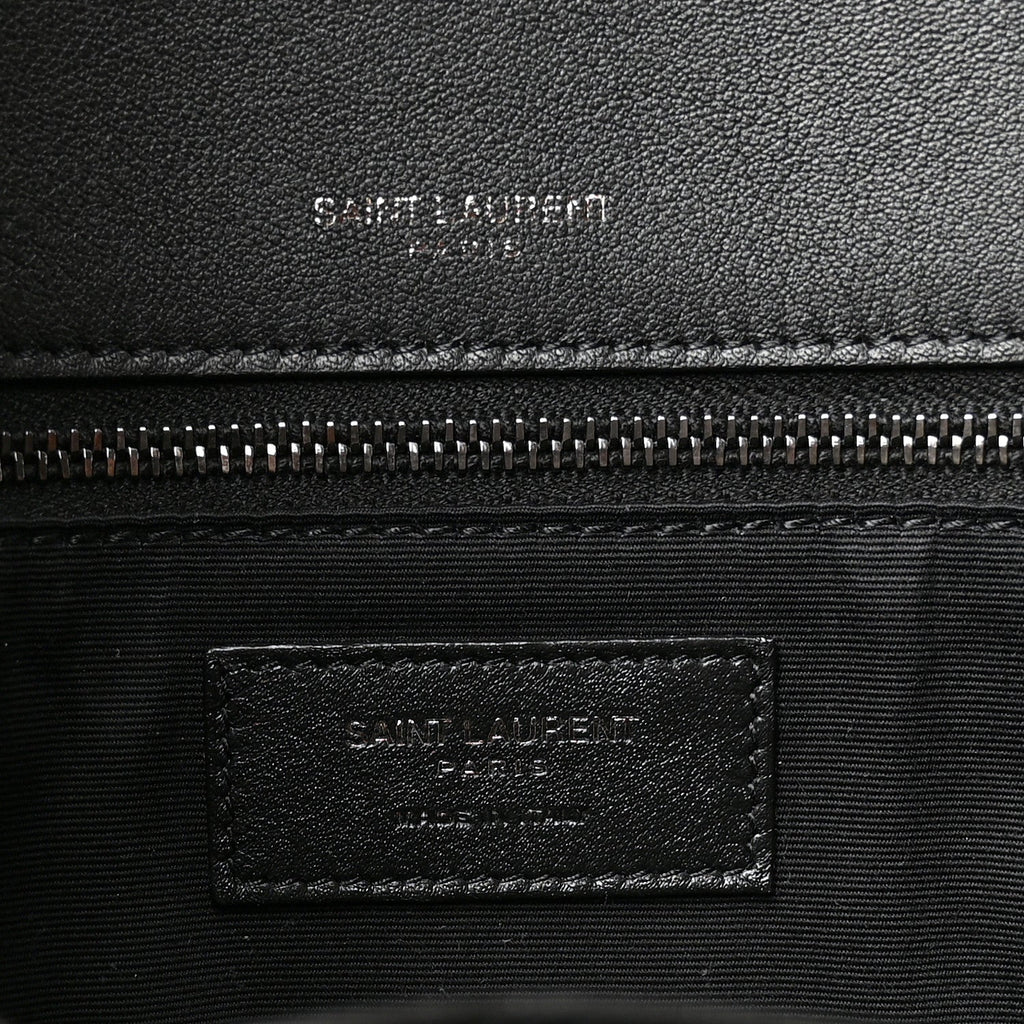 Saint Laurent Suede Monogram Medium Niki Chain Satchel Black