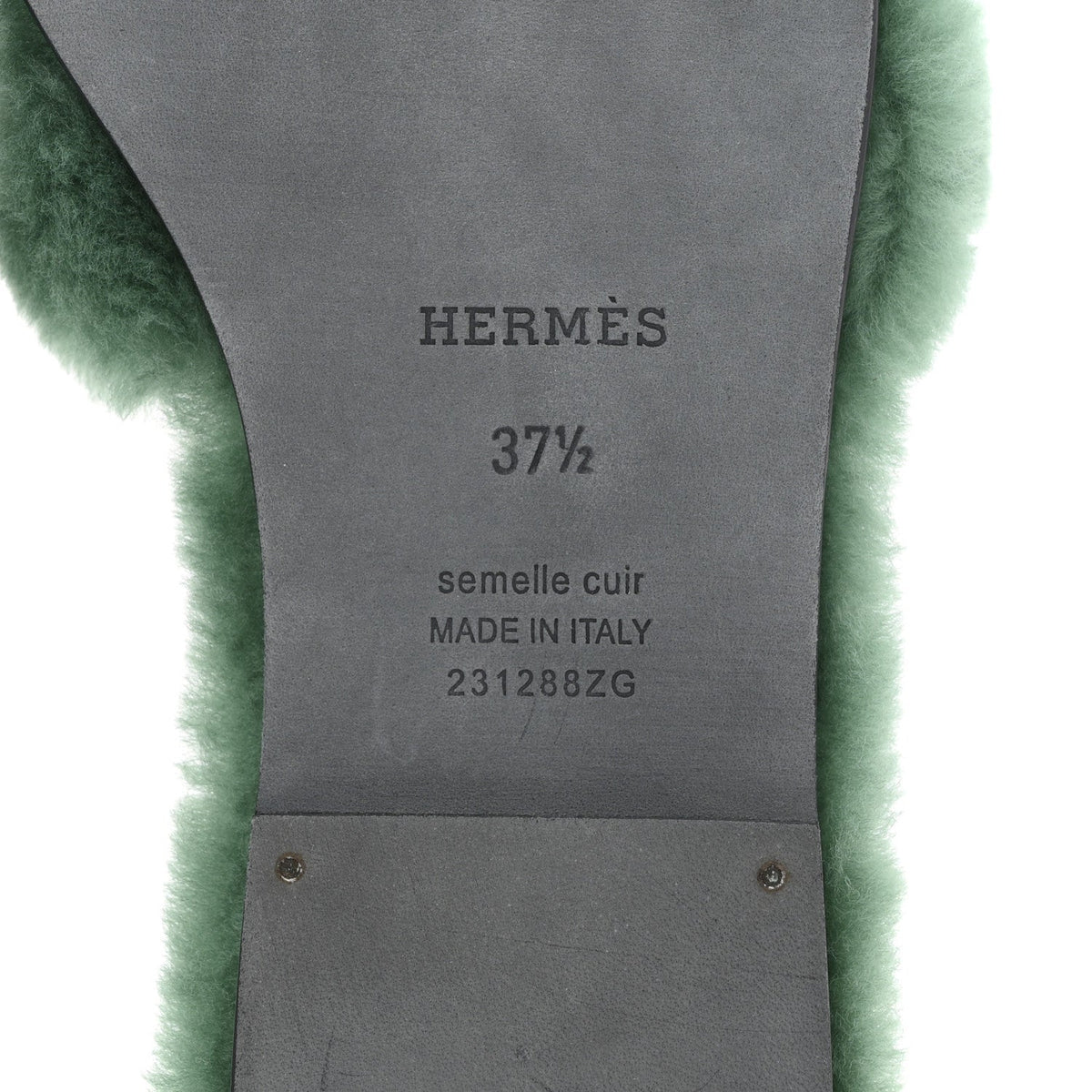 Hermes Woolskin Oran Women's Sandals Vert Anglais
