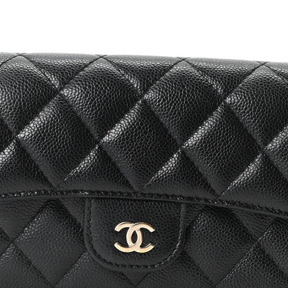 Quilted Caviar Flap Shoulder Bag