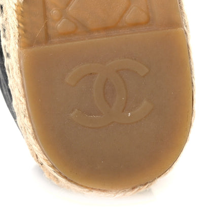Chanel Lambskin Women's CC Espadrilles 39 Black