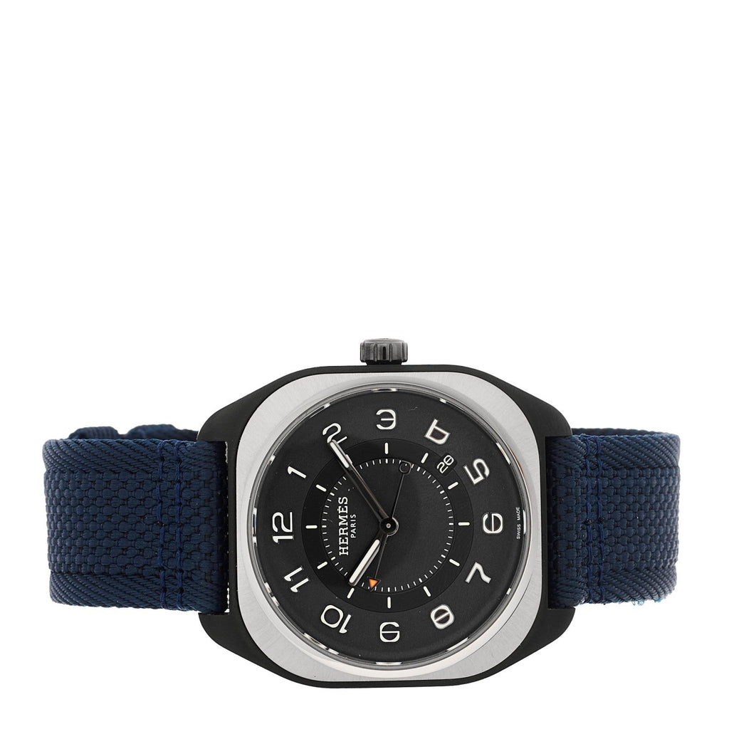 Hermes Titanium Nylon 39mm H08 Automatic Watch Bleu Marine