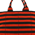 Prada Canapa Striped Tote Arancio