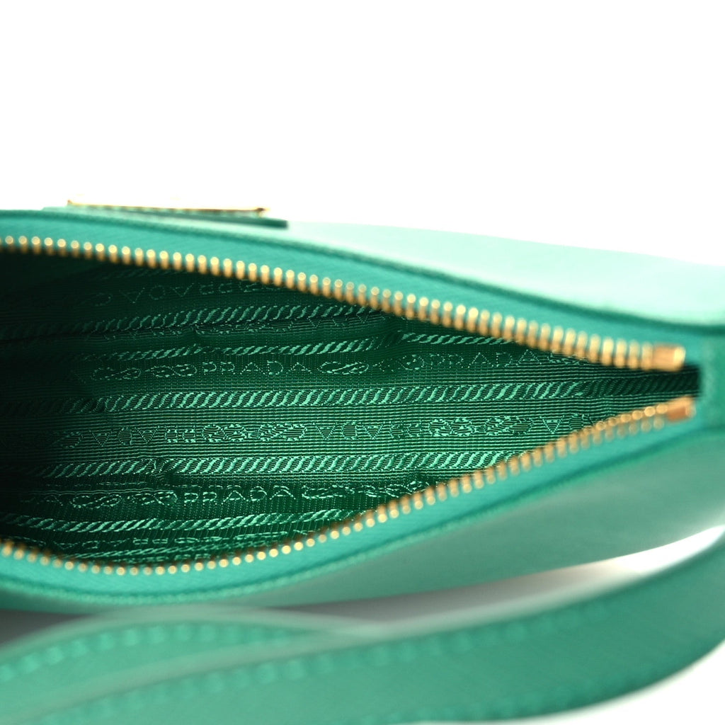 Prada Saffiano Lux Mini Re-Edition Shoulder Bag Mango