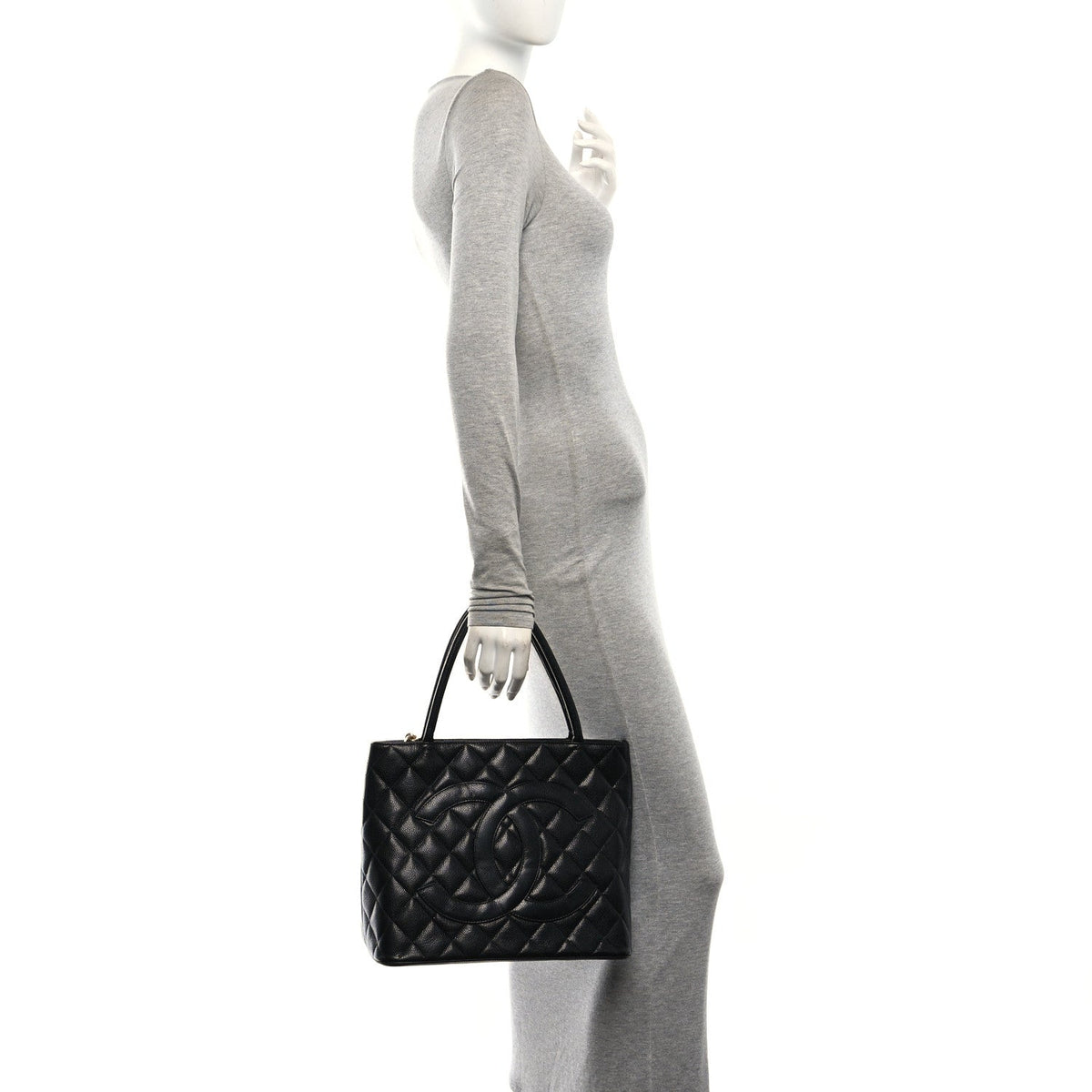 Quilted Caviar Tote Bag