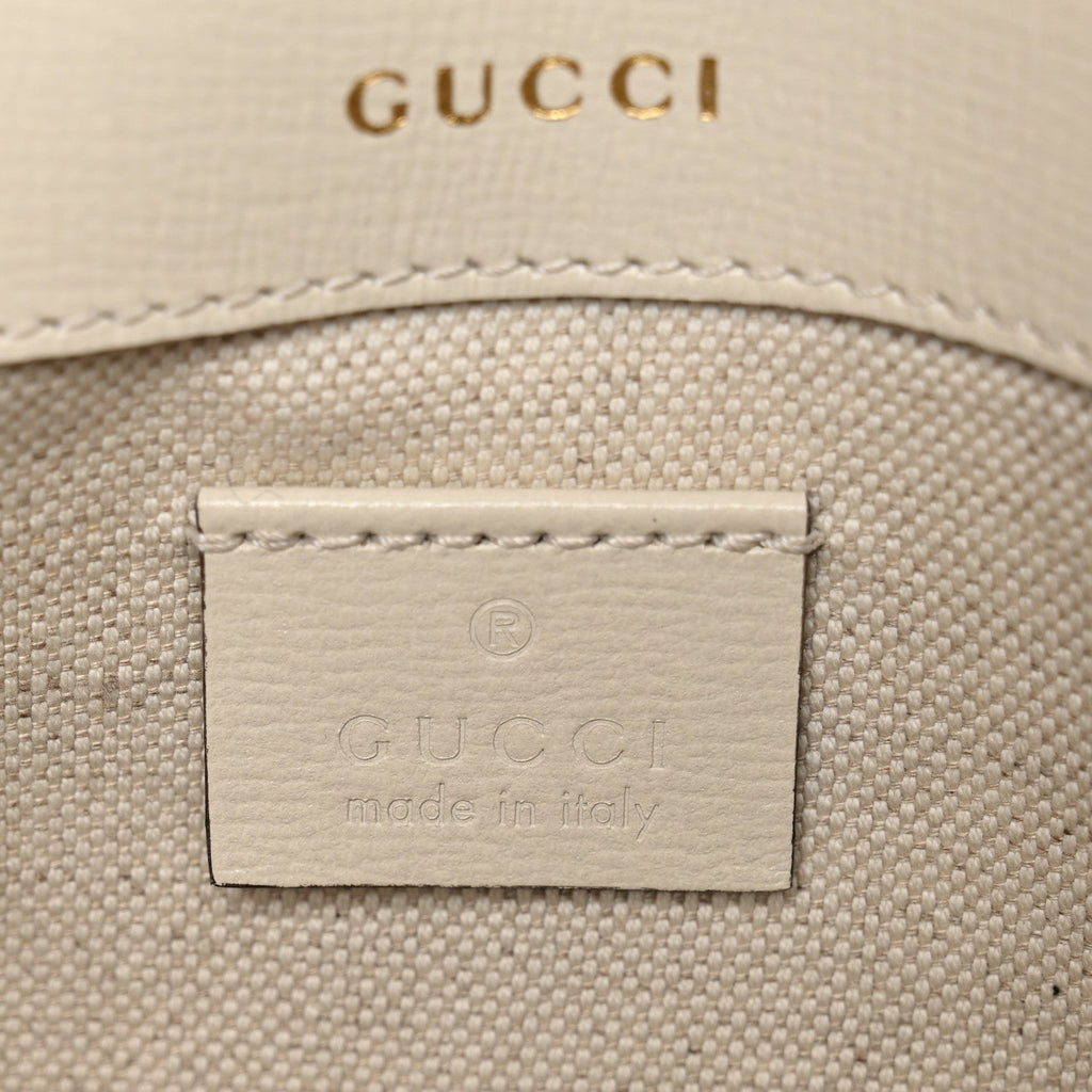 Gucci Calfskin Web Mini Horsebit 1955 Shoulder Bag Mystic White