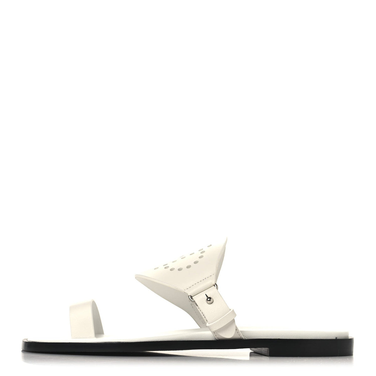 Calfskin Perforated Hera Sandals White