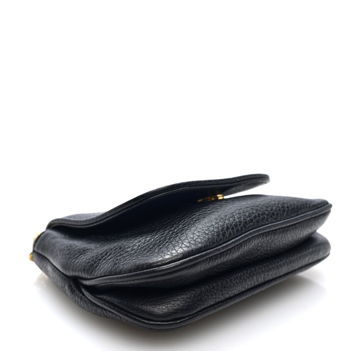 Gucci Pebbled Calfskin Small 1973 Chain Shoulder Bag Black