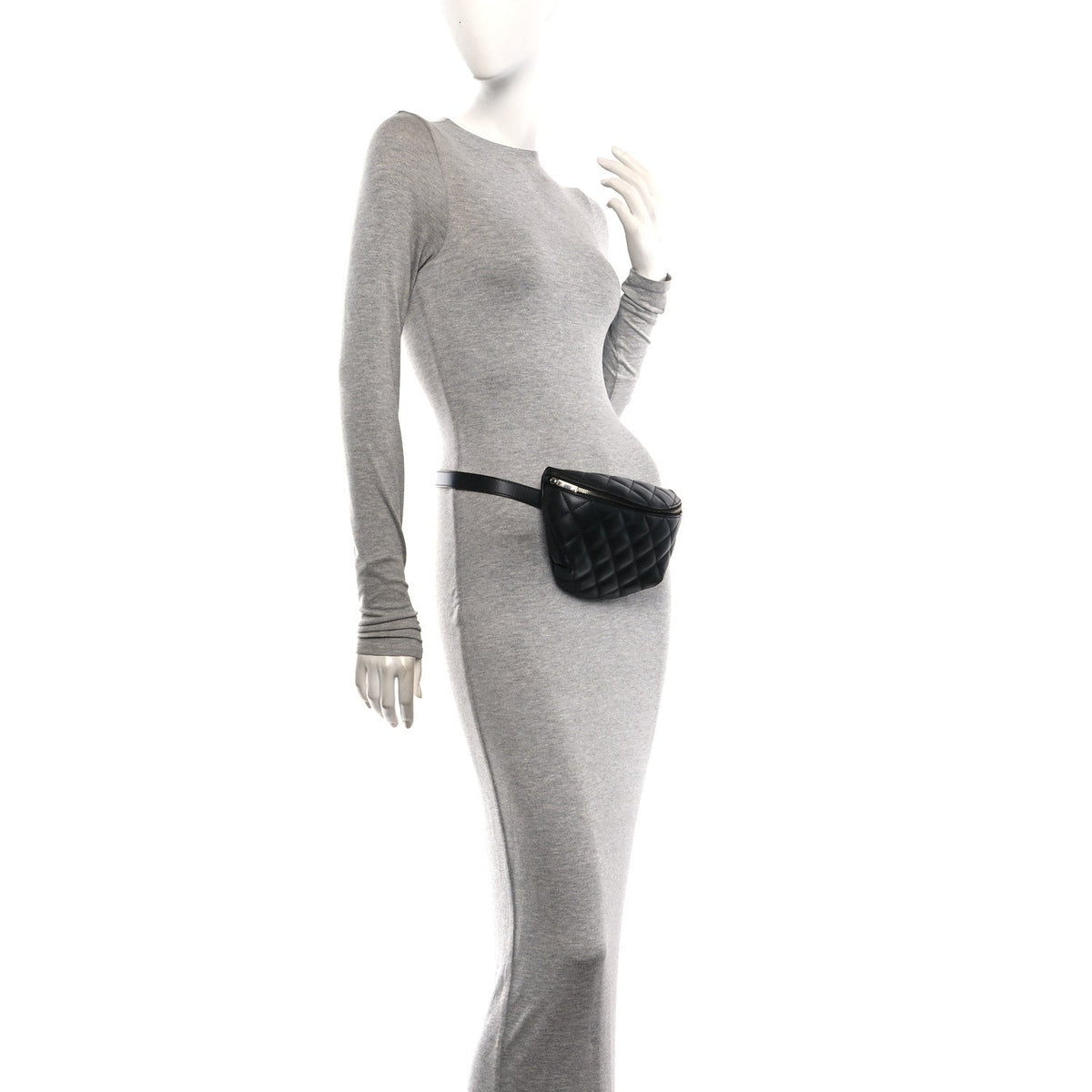 Chanel Calfskin Quilted Waist Belt Bag Black