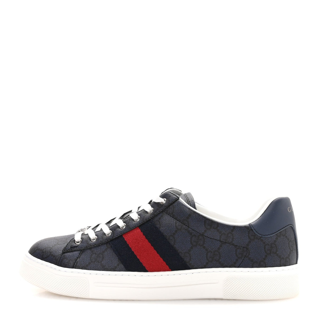 GG Supreme Monogram Web New Ace Sneakers 9.5 Dark Blue