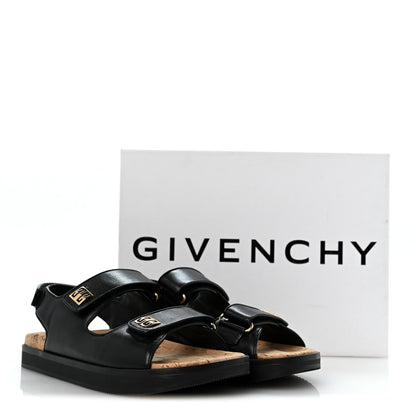 Givenchy Calfskin Women's 4G Strap Flat Sandals 37 Black