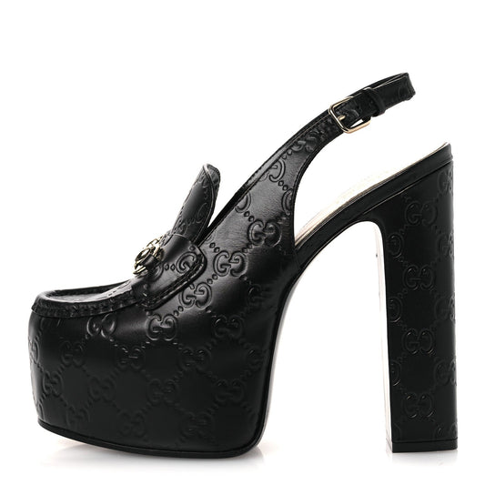 Ssima Horsebit Platform /160Mm Slingback Mules Black