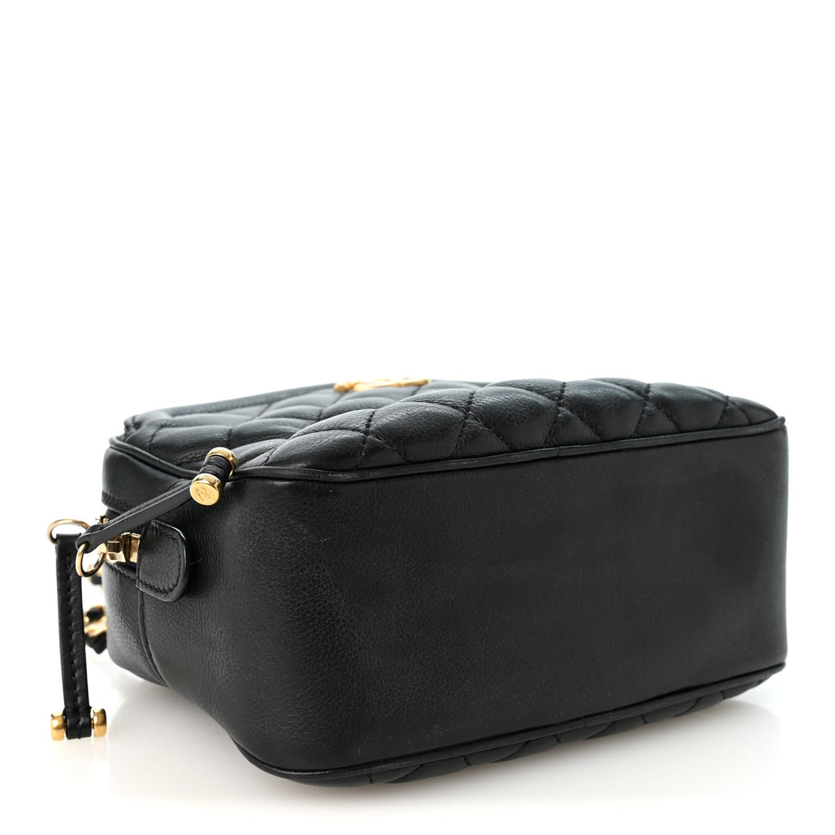 Chanel Calfskin Quilted CC Small Vanity Case Black