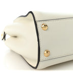Fendi Vitello Seta Canvas FF Mini Peekaboo Iconic Satchel Uovo Sigaro Marrone