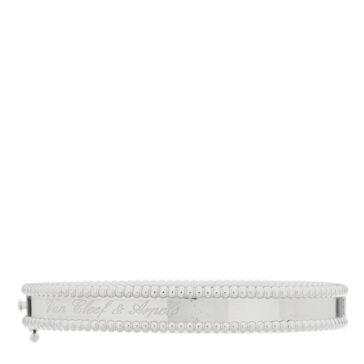 18K White Gold Perlee Signature Bangle Bracelet S