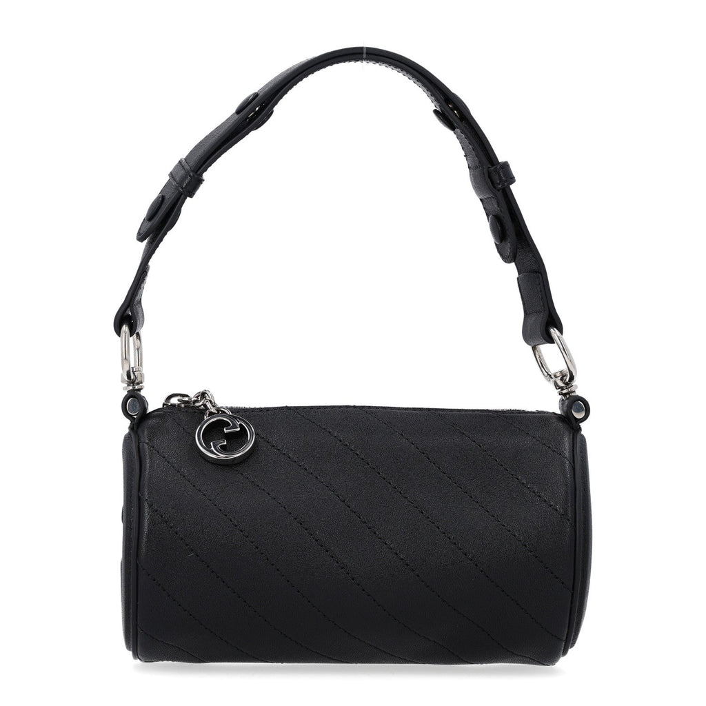 Gucci Calfskin Mini Blondie Barrel Shoulder Bag Black