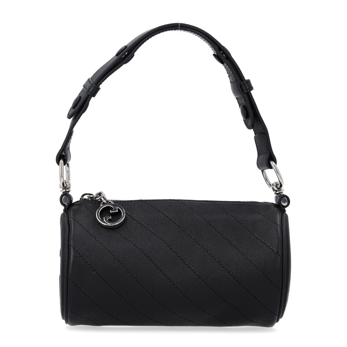 Gucci Calfskin Mini Blondie Barrel Shoulder Bag Black