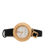 Van Cleef & Arpels 18K Rose Gold Satin 25mm Charms Watch Black