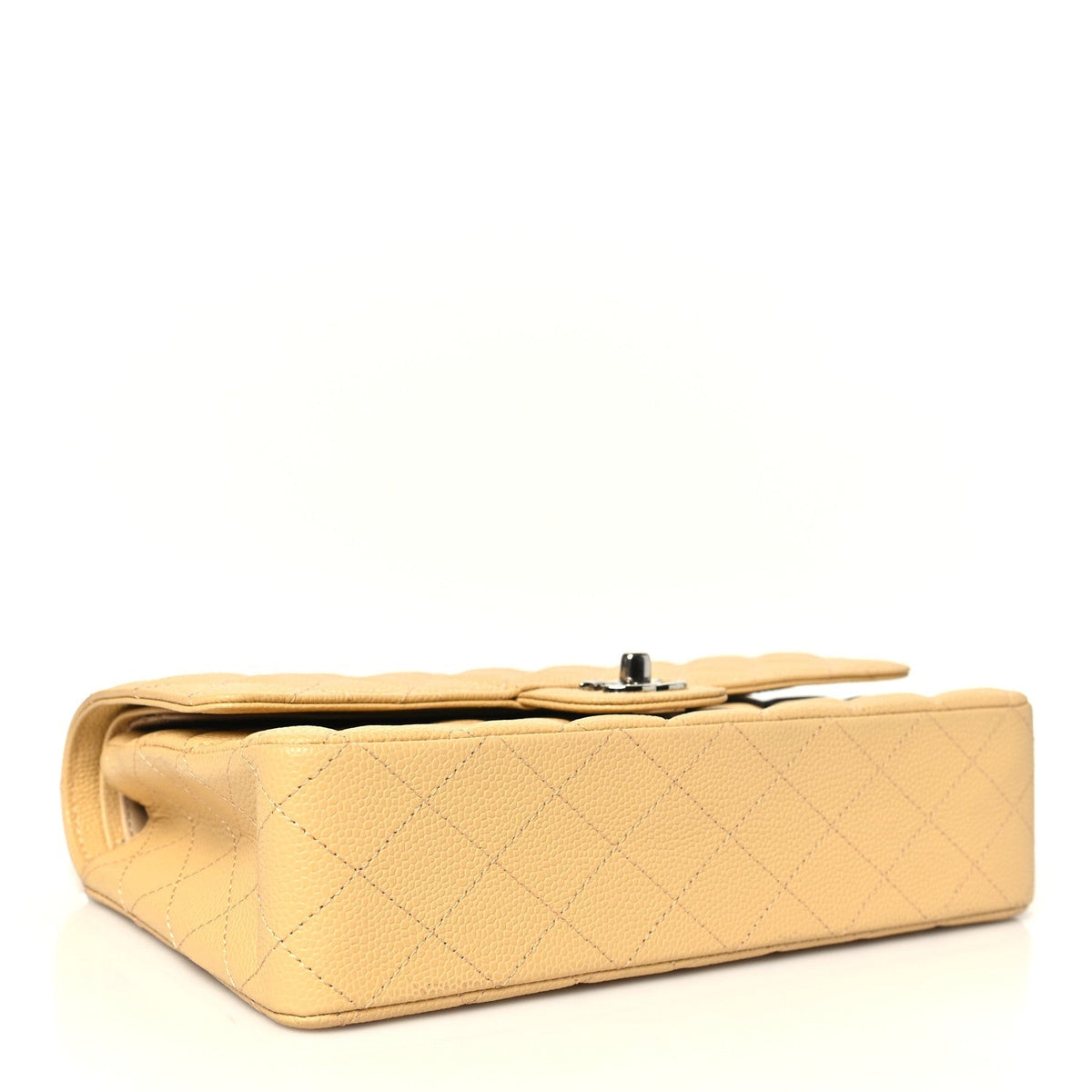 Chanel Caviar Quilted Medium Double Flap Light Yellow