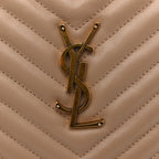Saint Laurent Calfskin Matelasse Lou Camera Bag Dark Beige