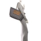 Fendi Pequin Vitello Reversible Large Shopping Tote Midnight Blue