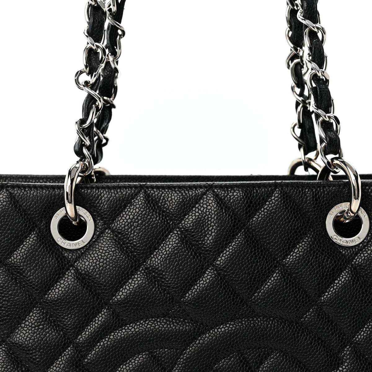 Quilted Caviar Tote Bag