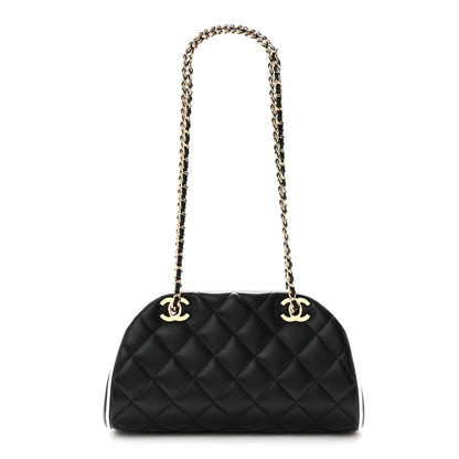 Quilted Lambskin Clutch Bag - Black