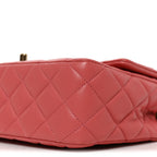 Chanel Lambskin Quilted Valentine Charms Medium Flap Bag Pink