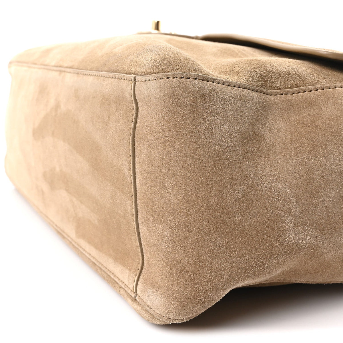 Maxi Calfskin Suede Flap Shoulder Bag