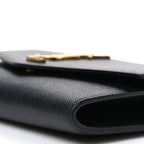 Saint Laurent Grain De Poudre Uptown Chain Wallet Black