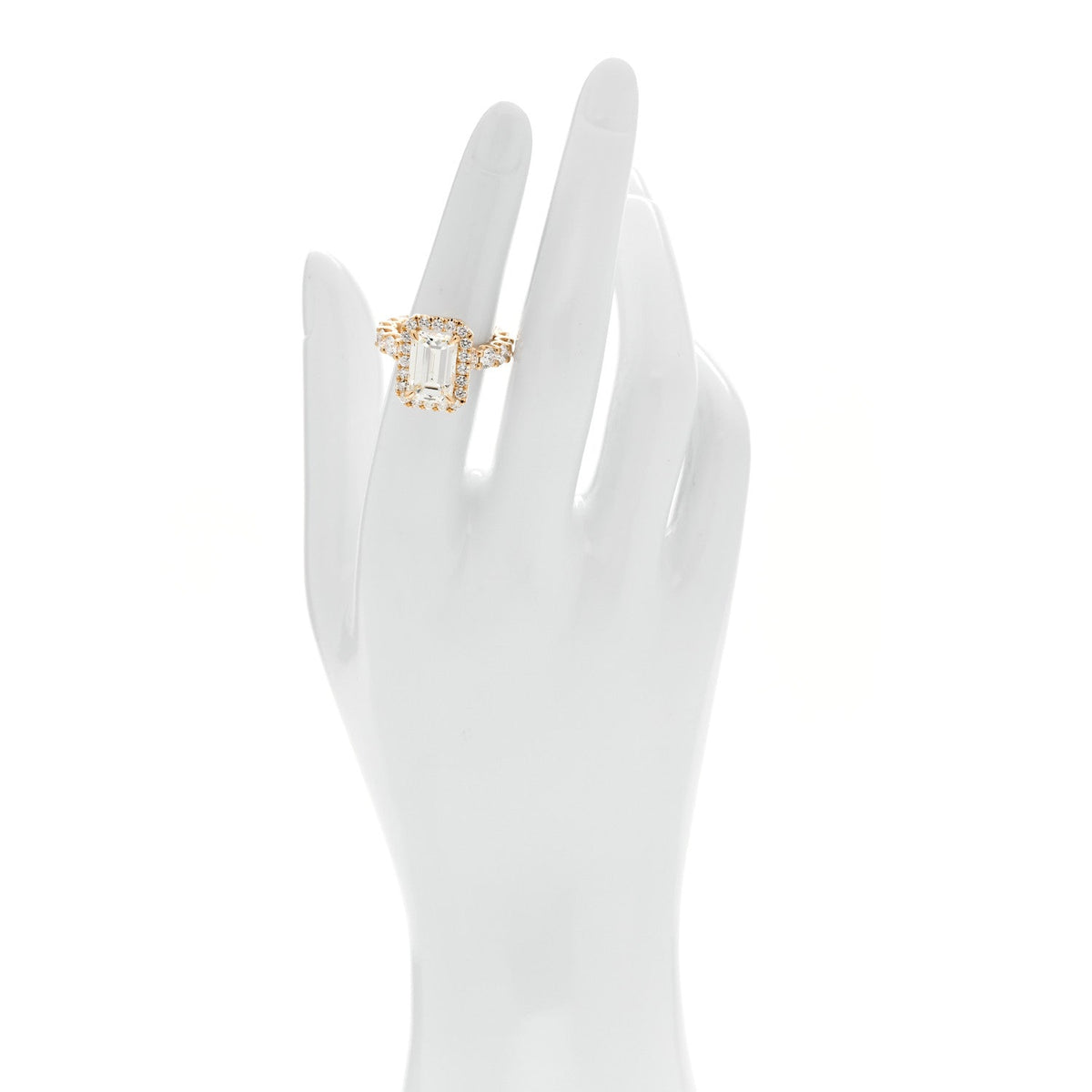 Parker & West by FASHIONPHILE18K Yellow Gold Diamond 4.94ct Emerald Cut Halo Engagement Ring 51 5.75