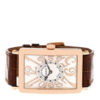 Franck Muller 18K Yellow Gold Alligator 30mm Long Island Watch Brown 1000SC