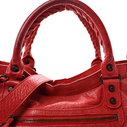 Agneau Classic Hardware City Rouge Coque Handbag